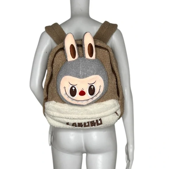 LABUBU Tan and Gray Women's Backpack